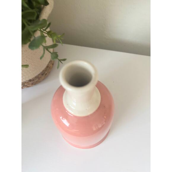 Vintage 70's Franco Bucci LP Pesaro Vase Signed Italian Modernist Pink White - Picture 3 of 6